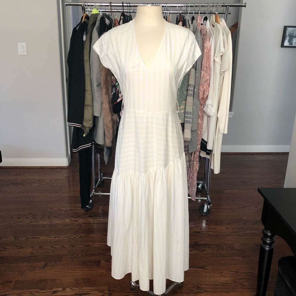 AMAZING ZARA BOHEMIAN COTTON CREAM DRESS SZ M